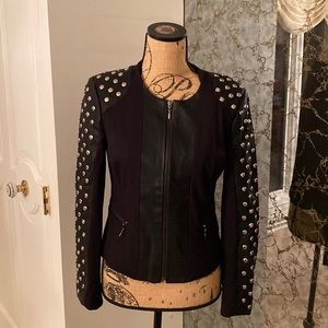 NWOT Boston Proper black jacket. Zip closure and zip pockets very cute